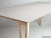 Grey desktop top on birch ply hairpin legs